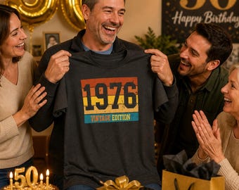 Camiseta de 1976, regalo de 50 cumpleaños para hombres y mujeres, camiseta de edición vintage del año de nacimiento, camiseta retro de 1976, camiseta de 50 cumpleaños