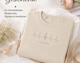 Personalisiertes Music Teacher Sudadera, Musiklehrer Geschenk, Lehrer Sudadera personalizada, Piano Teacher Pullover, Musikliebhaber