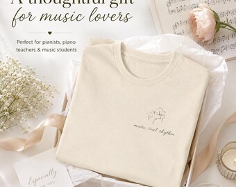 Camiseta de piano, camiseta minimalista de piano de cola, regalo para amantes de la música, camiseta de pianista, regalo para profesores de piano, camiseta para profesores de música