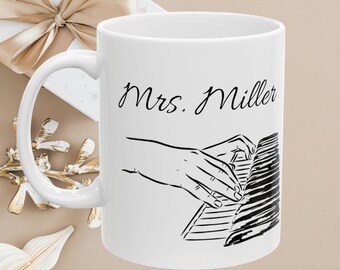 Taza personalizada para profesor de piano, regalo personalizado para amantes de la música con nombre.