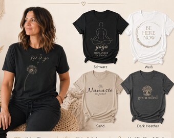 Yoga Shirt Damen Unisex / minimalistas Yoga Camiseta / Spirituelles Camiseta mit Designauswahl / Geschenk für Yogini / Achtsamkeit Shirt