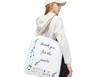 Bolso de tela para profesor de música, bolso floral de agradecimiento, regalo de agradecimiento.