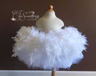 plus size white feather tutu