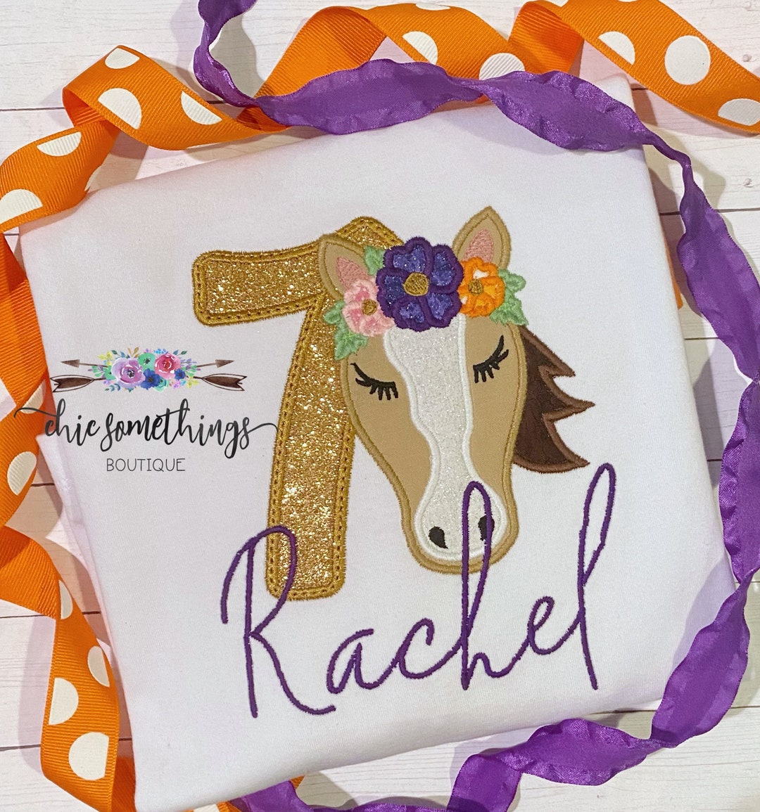 Floral Horse Birthday Shirt, Horse Birthday Shirt, Girl Horse Birthday