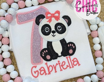 Panda birthday shirt, panda shirt, girl panda shirt, panda birthday party, panda girl birthday shirt, panda birthday outfit, panda theme