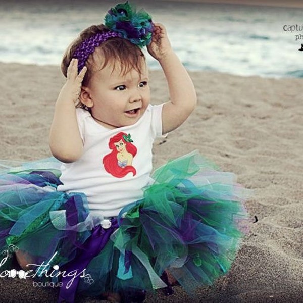 Little Mermaid Tutu, Baby Tutu, Under the Sea, Photo Prop Tutu, Childrens Toddler Tutu, Ariel Little Mermaid Birthday, Halloween Costume