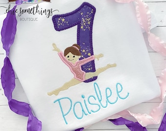 Gymnastics birthday shirt, gymnast shirt, gymnastics shirt, gymnast party, gymnastics theme birthday, gymnastics girl birthday shirt