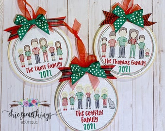 Custom Family Ornaments, Build Your Own Family Ornament, Christmas Gift, Christmas Ornament, Family Ornament, Custom ornament, christmas