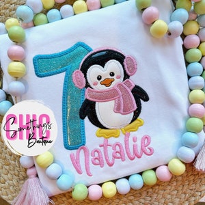Penguin birthday shirt, penguin birthday outfit, penguin shirt, penguin party, penguin theme, penguin birthday girl, penguin birthday boy