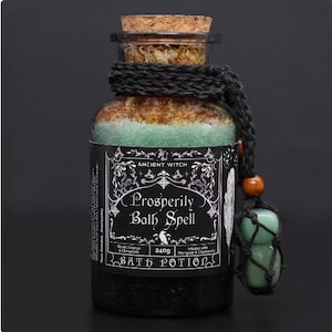 Ancient witch spell bath potion #PROSPERITY with free aventurine crystal amulet