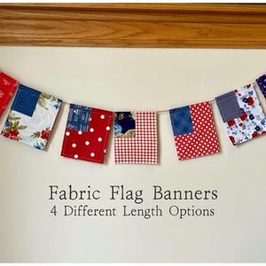 Fabric Flag Banner  – Multiple Sizes – Handmade Summer & Patriotic Decor