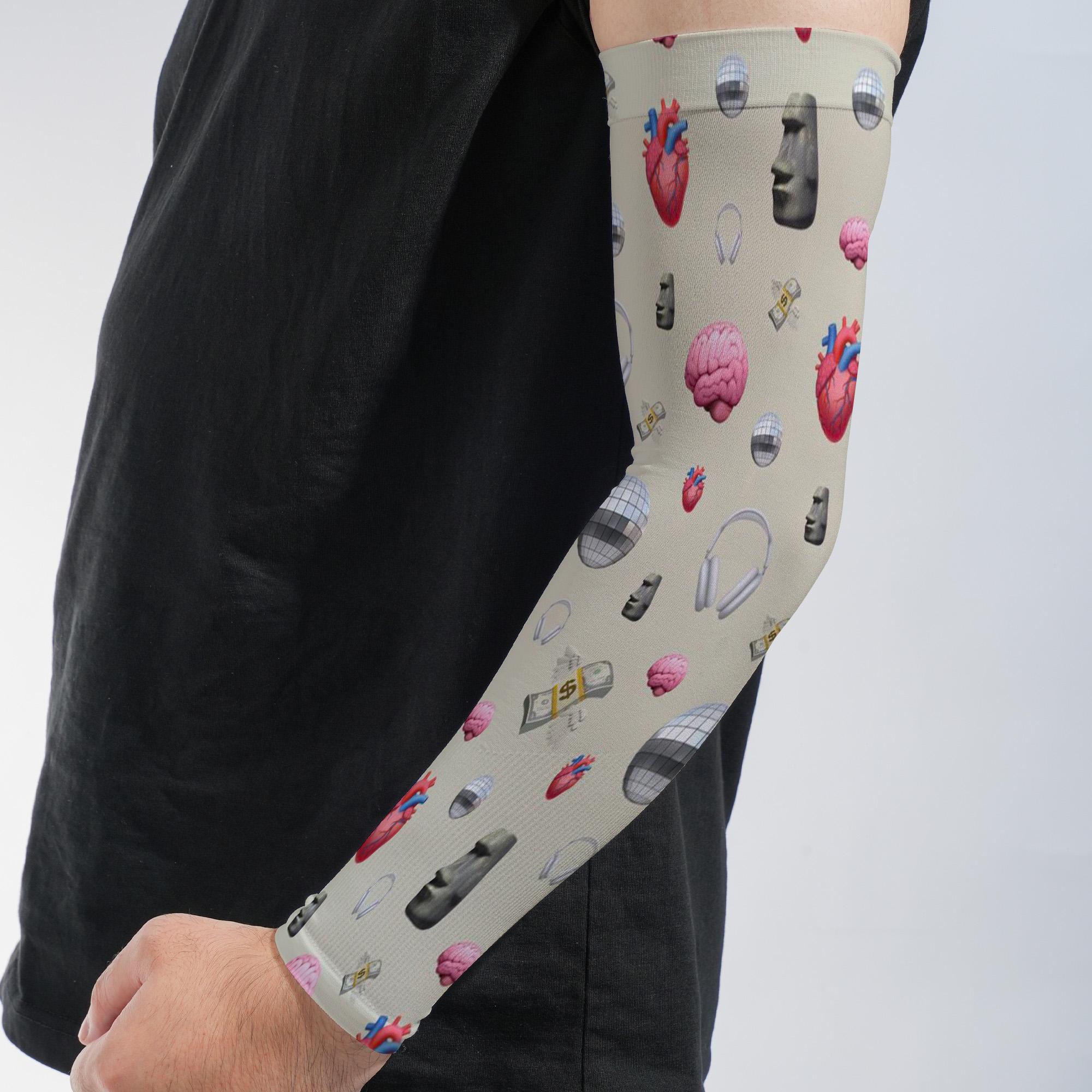 Anatomy Medical Arm Sleeves Heart Brain Science Pattern UV Protection Compression Sleeves for Running Cycling Sports