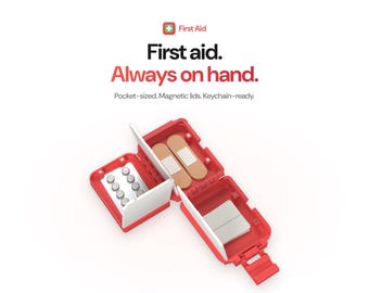 Mini kit di pronto soccorso portachiavi, custodia di pronto soccorso da viaggio con coperchi magnetici, scatola tascabile per cerotti, organizer per pillole stampato in 3D, kit di emergenza EDC