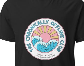 Londen, VK, Chronically Offline Club T-shirt | Grappig T-shirt met tech-print | Gratis cadeau