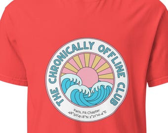 Paris Chronically Offline T-shirt | Grappig reis-T-shirt | Retro digitaal detox-cadeau