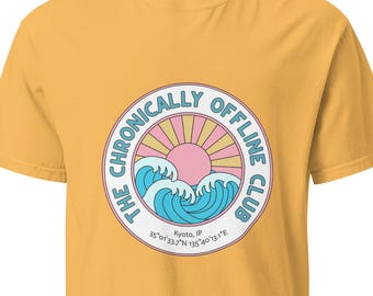 Kyoto, Japan, Chronically Offline Club T-shirt | Retro Graphic Tee | Grappig Digital Detox Shirt