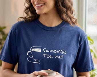 T-shirt met kamille-theemotief, grappig T-shirt voor theeliefhebbers, cadeau voor barista's, Comfort Colors T-shirt