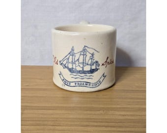 Vtg 1940s Old Spice Taza de afeitar - Hull Pottery, Shulton, EE.UU. Crazing(Ver fotos)