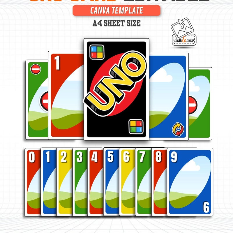 Uno Card Template Canva Etsy UK