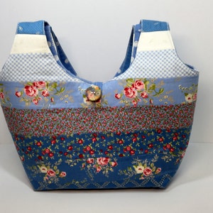 Handmade Totes Bags Tote Bags Handbags Purses Blue Floral image 2