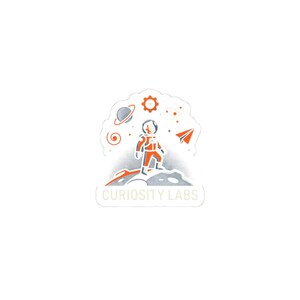 Curiosity Labs Astronaut Mission Patch Sticker | space, rocket, science nerd