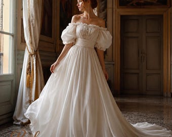 Abito da fata con corsetto, abito da sposa medievale, abito cottagecore, abito rinascimentale, abito da principessa con spalle scoperte, abito da sposa boho