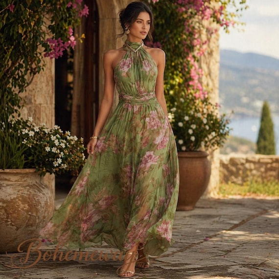 laguna beach halter maxi dress Baobab Coco Laguna Azul Pleated Halter Mini Dress main image 1
