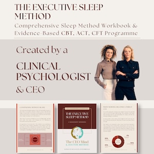Executive Sleep Workbook | CBT-I, ACT, CFT Programme (Digital Download - pdf)