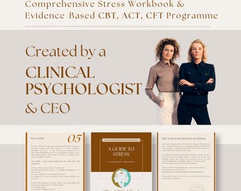 Stress Management Workbook | CBT, ACT, CFT Programme (pdf Download)