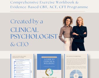 Exercise & Wellbeing Workbook | CBT, ACT, CFT Programme (Pdf Download)