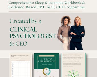 Sleep & Insomnia Workbook | CBT-I, CFT Programme (411 Pages PDF)