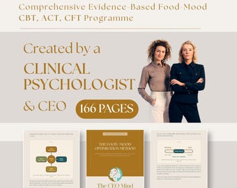 Food & Mood Workbook | Nutritional Psychology, CBT And CFT | By Clinical Psychologist | 166 Pages PDF