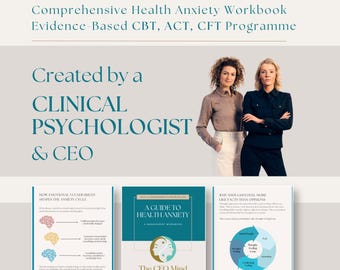 Health Anxiety Workbook | CBT, ERP, ACT Programme (Digital Download)
