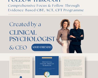 ADHD Workbook for Adults, 170 Pages, Printable Focus Tool