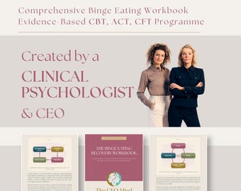 DBT Binge Eating Workbook PDF, CBT Plan, 316 Pages | By Clinical Psychologist