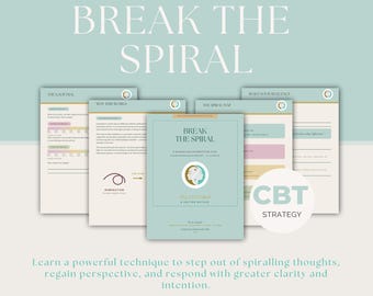 Break The Spiral | CBT Rumination Interruption Workbook for Overthinking, Worry & Anxiety Loops | By Clinical Psychologist | 29 Pages PDF