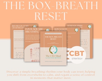 Panic Breathing Aid PDF, Panic CBT Sheet, Printable Anxiety Worksheet