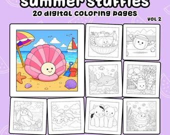 Jellycat Inspired Summer Stuffies Coloring Book - Volume 2