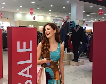 Robe femme coupée-cousue à dos nageur (AOP)