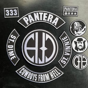 Pantera Embroidered Patch Set: Cowboys From Hell Biker Rock Band Jacket Vest Patches