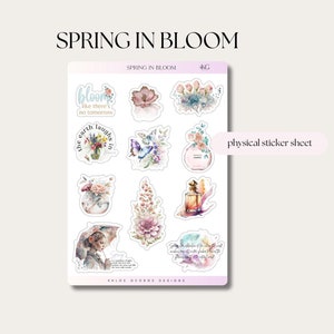 Spring in Bloom Sticker Sheet Planner Stickers, Journal Stickers | Bullet Journal, Vintage Style