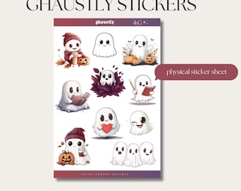 Ghaustly Ghost Sticker Sheet: Spooky Planner Stickers