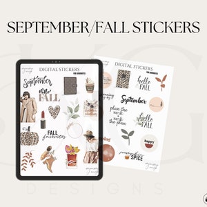September |  Fall Digital Sticker Collection | Digital Stickers for Goodnotes