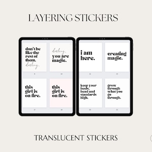 Layering Translucent Digital Sticker Collection, digital stickers, goodnotes stickers