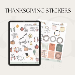 Thanksgiving November Digital Stickers for Digital Planning  | Goodnotes, Notability, One Note