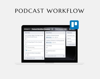 Trello: Podcast Workflow Template | Organized Business Template Shop