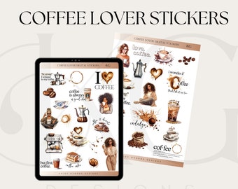 Coffee Lovers Digital Stickers for GoodNotes, Notability, Ipad Planner