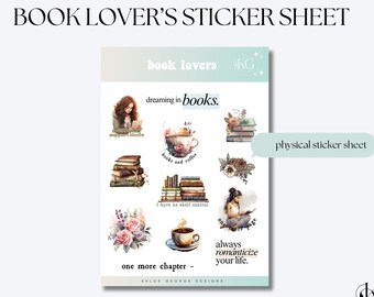 Book Lover Planner Stickers. Journal Stickers Sheet