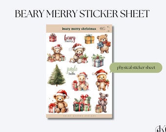 Christmas Planner Stickers. Journal Stickers | Beary Merry Christmas