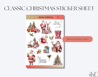 Christmas Planner Stickers. Journal Stickers | Classic Christmas